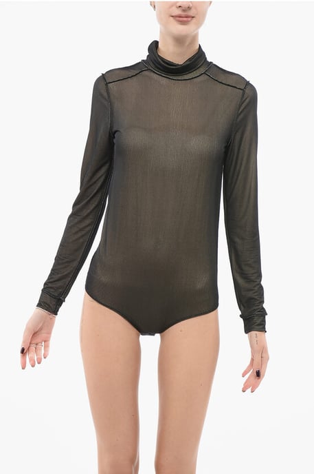 MM3 Mehrlagiger Viskose-Bodysuit in Braun - Image 1