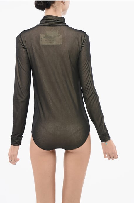 MM3 Mehrlagiger Viskose-Bodysuit in Braun - Image 2