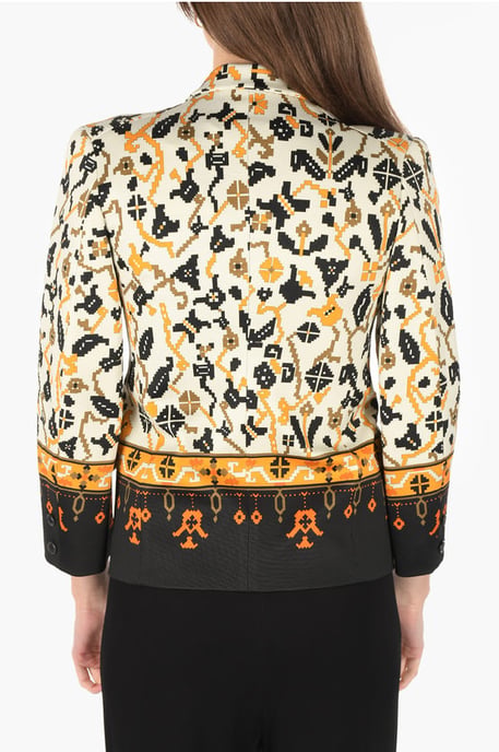 MM0 Zweireihiger Blazer mit geometrischem Muster in Multicolor - Image 2
