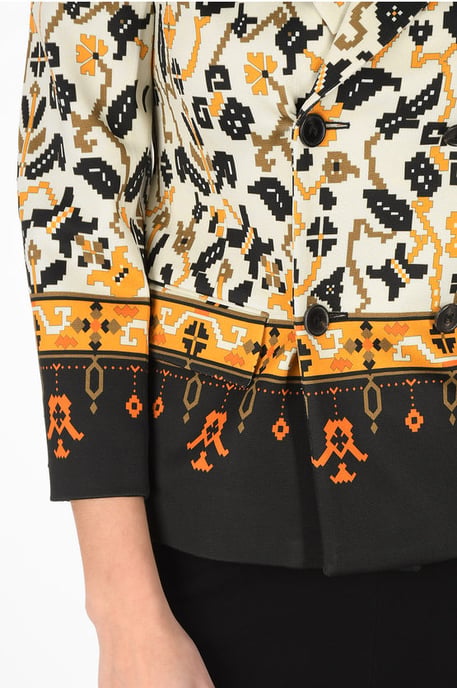 MM0 Zweireihiger Blazer mit geometrischem Muster in Multicolor - Image 3