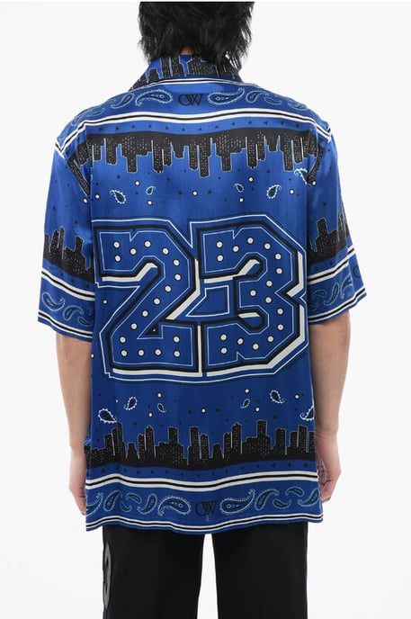 Bowlingshirt mit Bandana-Motiv in Blau, Schwarz - Image 2