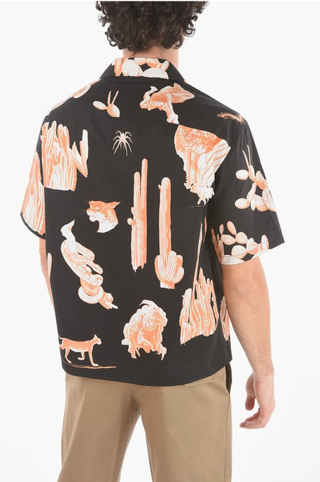 Kurzärmliges BURNING MAN Camp Collar Shirt in Schwarz - Image 2