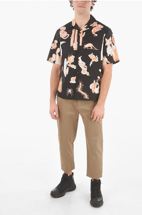 Kurzärmliges BURNING MAN Camp Collar Shirt in Schwarz - Image 4