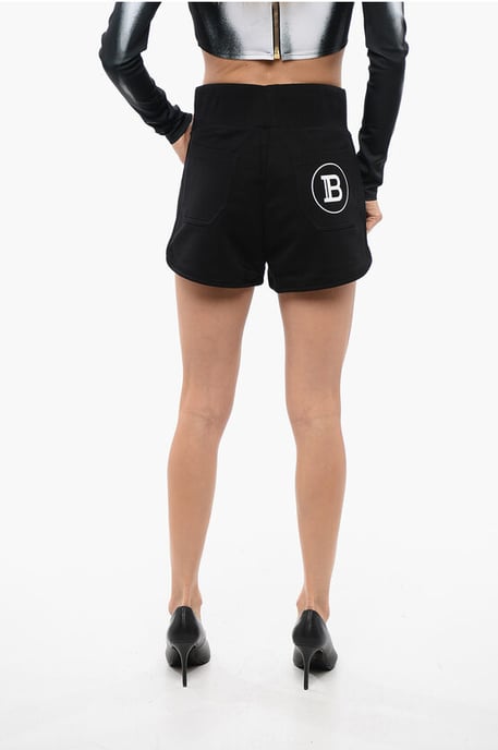 Jersey-Shorts mit mehreren Taschen und Logo-Print - Image 2