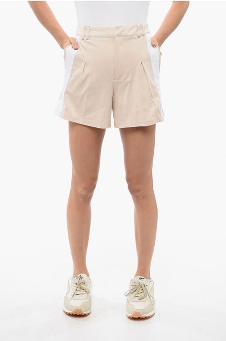 Stretch-Shorts AXIM mit Seitenstreifen in Beige - Image 1