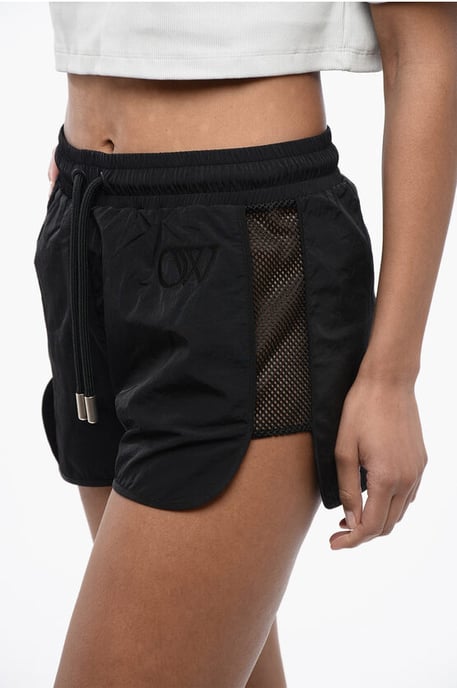 Nylon-Shorts CRISPY mit seitlichem Mesh-Band in Schwarz - Image 3