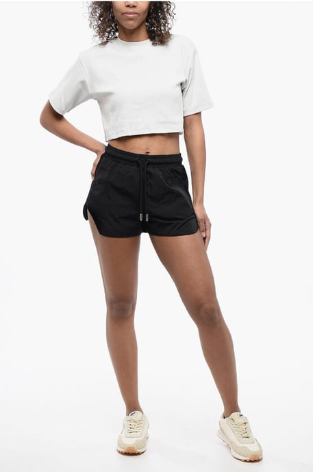 Nylon-Shorts CRISPY mit seitlichem Mesh-Band in Schwarz - Image 4
