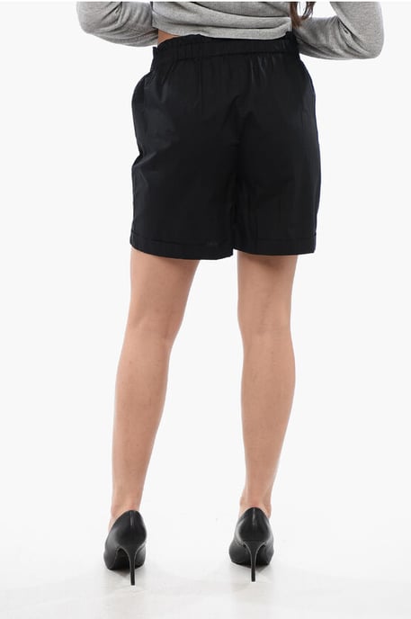 Baumwollshorts mit elastischem Bund in Schwarz - Image 2