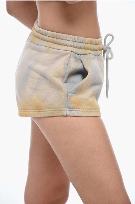 LAUNDRY Shorts mit Acid-Wash-Effekt und Kordelzug in der Taille in Beige, Blau - Image 3