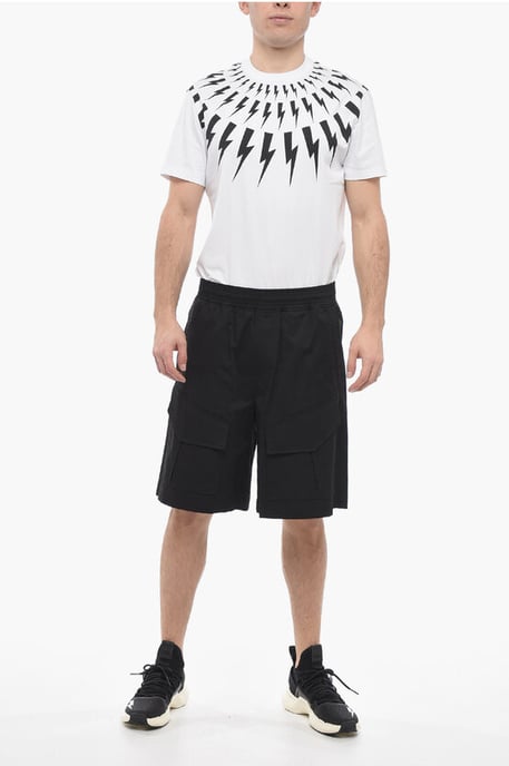 Baggy Fit JORDAN Cargo-Shorts mit Klapptaschen in Schwarz - Image 4