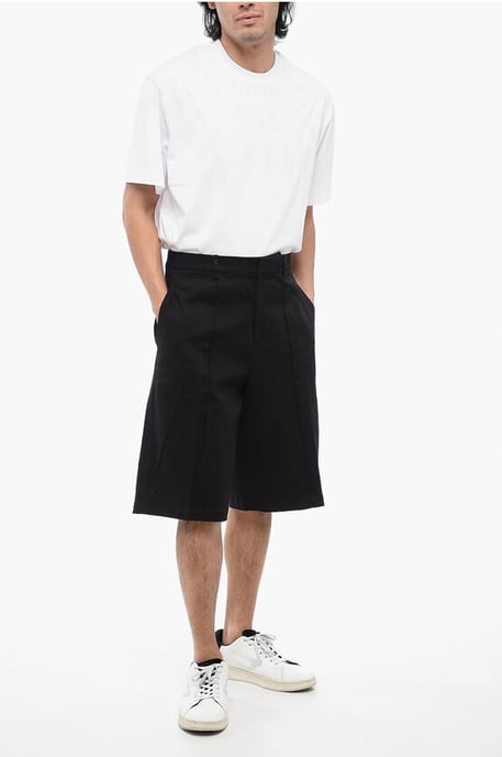 Chino-Shorts aus Stretch-Baumwolle mit Gürtelschlaufen in Schwarz - Image 3