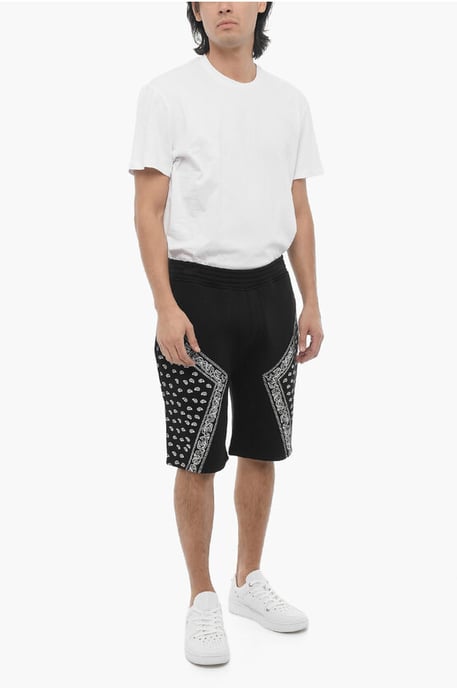 Neopren MODERNIST Bermuda Shorts mit Bandana-Motiv-Details in Schwarz - Image 4