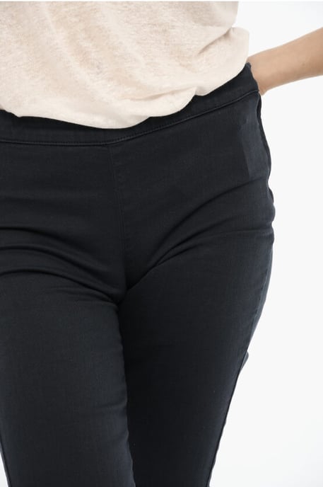 Shorts mit Bündchensaum und goldenem Verschluss in Blau - Image 3