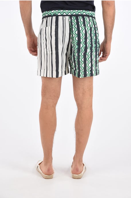 Box Fit Shorts in Weiß, Grün - Image 2