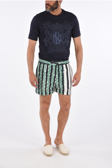 Box Fit Shorts in Weiß, Grün - Image 4
