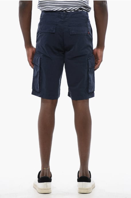 Baumwoll-Cargo-Shorts mit Gürtelschlaufen in Blau - Image 2