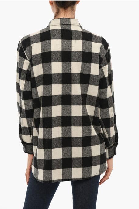 ARCHIVE Buffalo Checked POPOVER Overshirt mit Doppelbrust in Schwarz & Weiß - Image 2