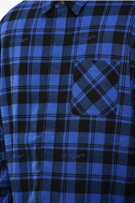 Kariertes, gefüttertes Flanell-Overshirt in Blau - Image 3