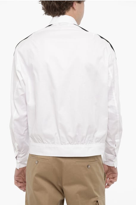Piquet-Baumwoll-BOMBER-MODERNIST-Hemd in Weiß - Image 2