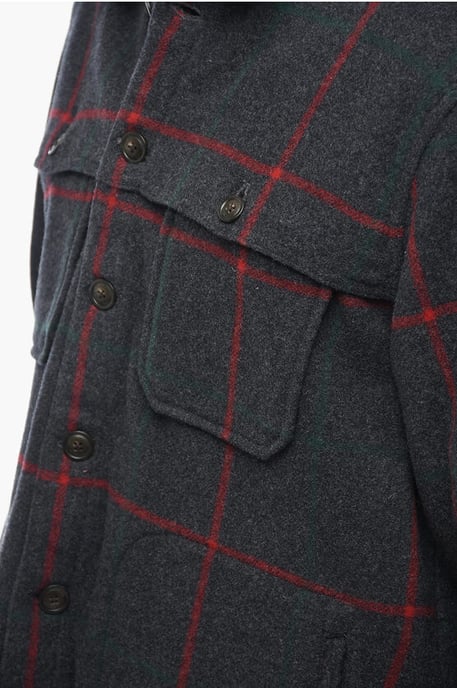 Kariertes Woll-Mix-Overshirt MALONE in Grau - Image 3