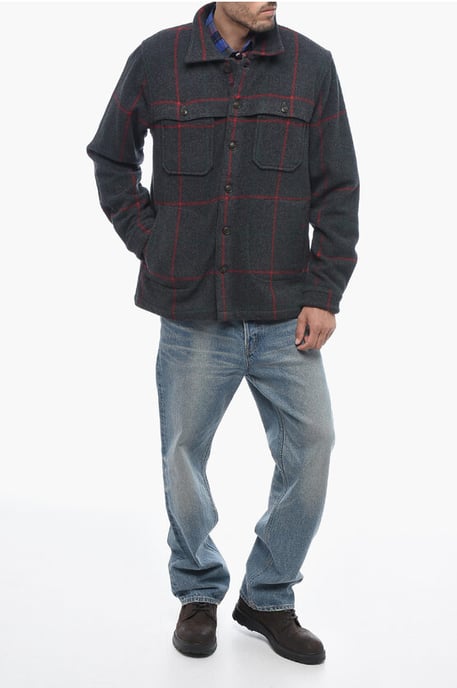 Kariertes Woll-Mix-Overshirt MALONE in Grau - Image 4