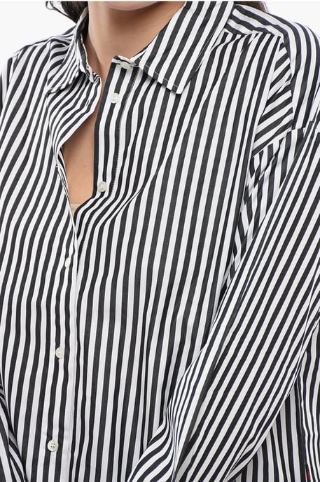 Awning Gestreiftes YARN-Shirt mit Kordelzug in Schwarz und Weiß - Image 3