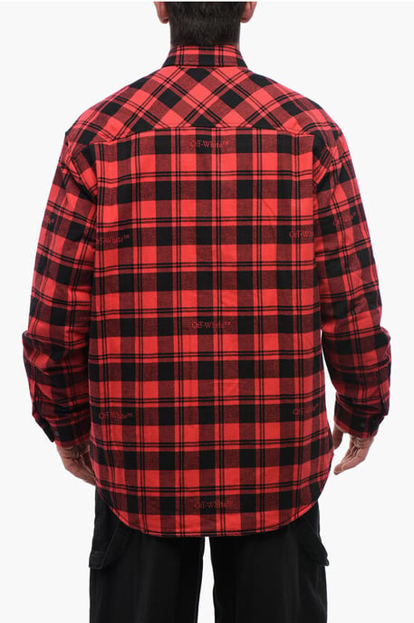 Kariertes, gefüttertes Flanell-Overshirt in Rot - Image 2