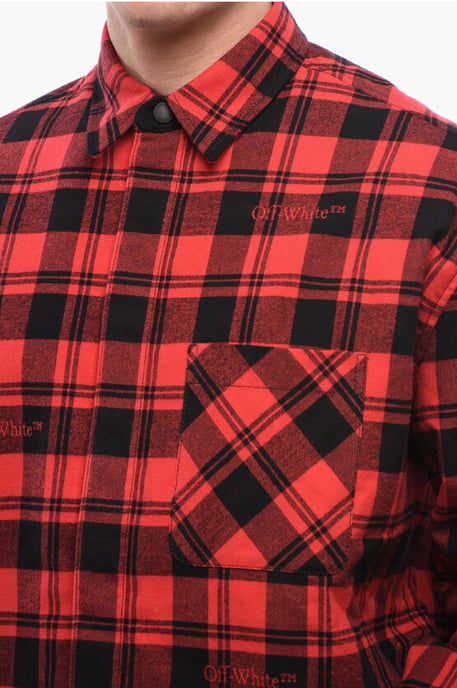 Kariertes, gefüttertes Flanell-Overshirt in Rot - Image 3