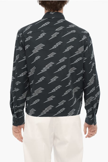 Bedrucktes Overshirt mit Reißverschluss in Blau - Image 2