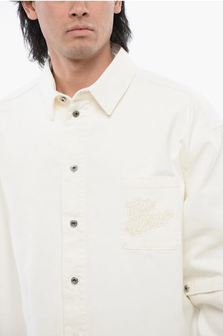 Jeanshemd mit abnehmbaren Ärmeln in Weiß - Image 3