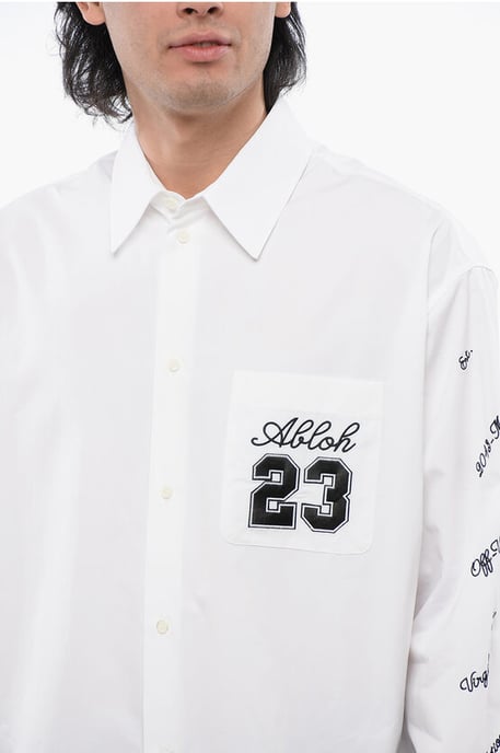 Oversize Fit 23 Besticktes Hemd in Weiß - Image 3