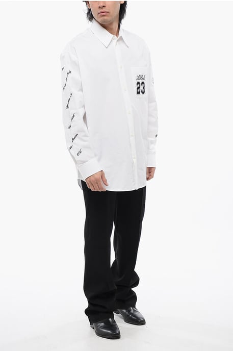 Oversize Fit 23 Besticktes Hemd in Weiß - Image 4