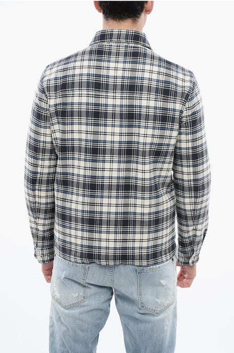 Wattiertes kariertes TIMBER Overshirt in Blau - Image 2