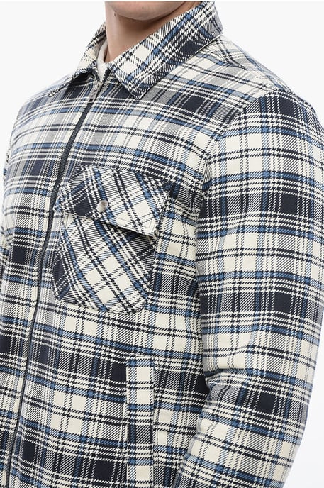Wattiertes kariertes TIMBER Overshirt in Blau - Image 3