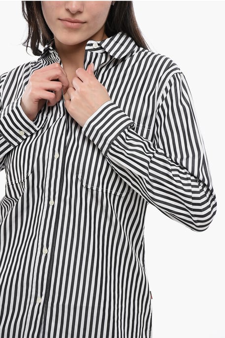 Awning Striped YARN Saharan Shirt in Schwarz & Weiß - Image 3