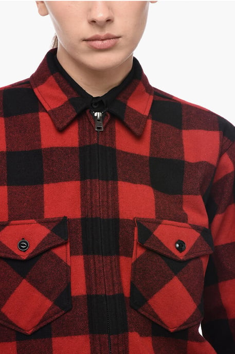 Halbreißverschluss-Shirt mit Karo-Motiv in Rot - Image 3