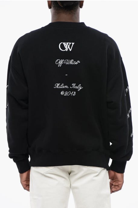 Baumwoll-Sweatshirt mit Rundhalsausschnitt und 23-Logo-Skate-Motiv und Kontrast-Stickerei in Schwarz - Image 2