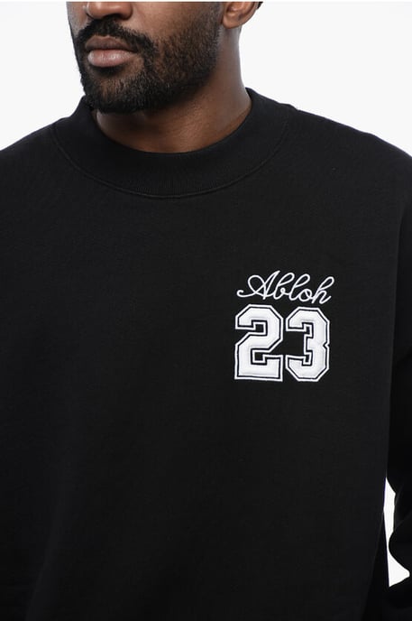 Baumwoll-Sweatshirt mit Rundhalsausschnitt und 23-Logo-Skate-Motiv und Kontrast-Stickerei in Schwarz - Image 3