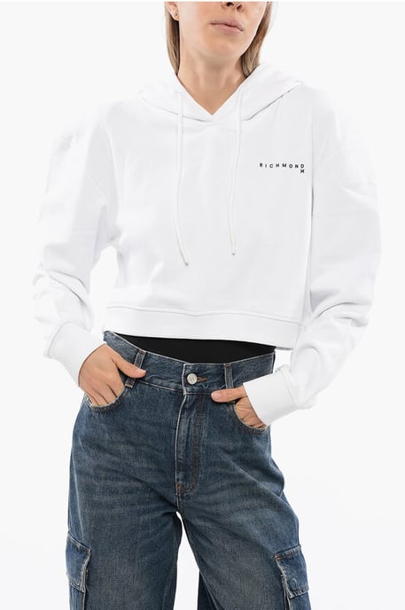 PISTIL Kurzes Sweatshirt mit geprägtem Logo in Weiß - Image 1