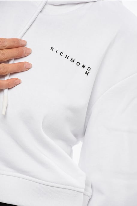 PISTIL Kurzes Sweatshirt mit geprägtem Logo in Weiß - Image 3