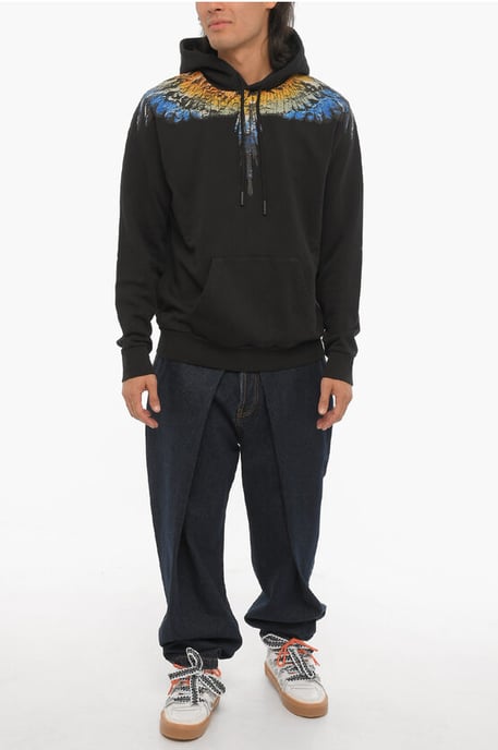 LUNAR WINGS Hoodie aus gebürsteter Baumwolle in Schwarz - Image 4