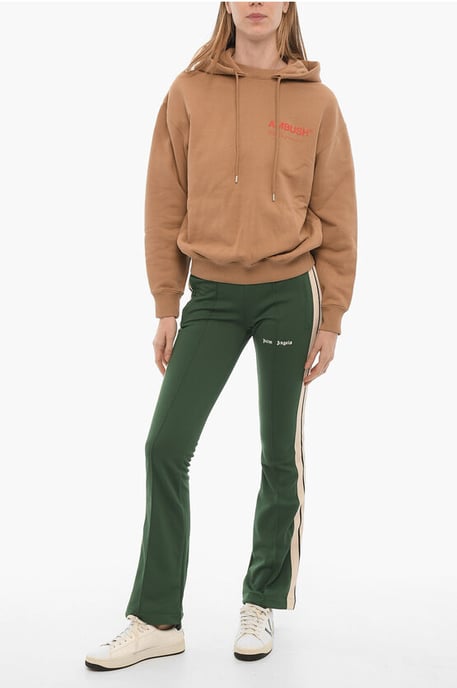 Hoodie aus gebürsteter Baumwolle mit aufgedrucktem Logo in Braun - Image 4