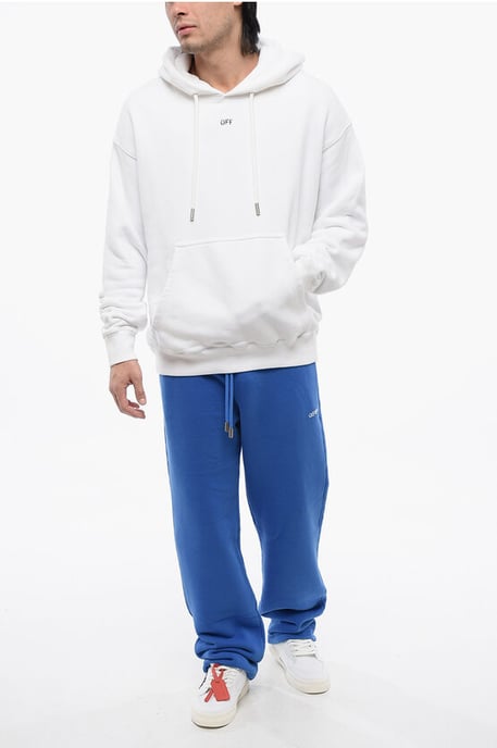 Kapuzenpullover aus gebürsteter Baumwolle in Weiß - Image 4
