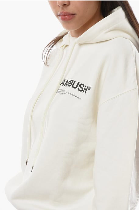 MULTICORD Hoodie aus gebürsteter Baumwolle in Weiß - Image 3