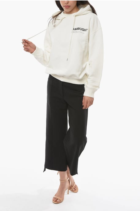 MULTICORD Hoodie aus gebürsteter Baumwolle in Weiß - Image 4