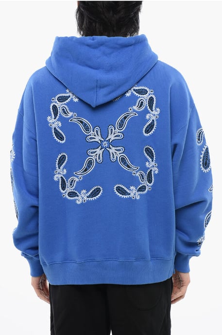 Bestickter BANDANA ARROW Hoodie aus gebürsteter Baumwolle in Blau - Image 2