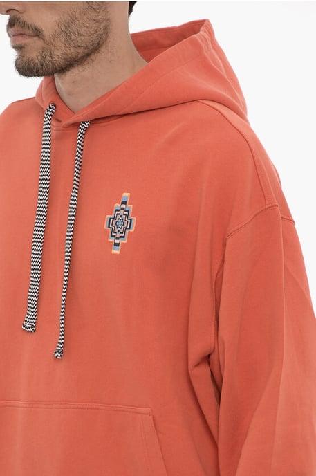 Baumwoll-Hoodie OPTICAL CROSS mit aufgesetzter Tasche in Rot - Image 3