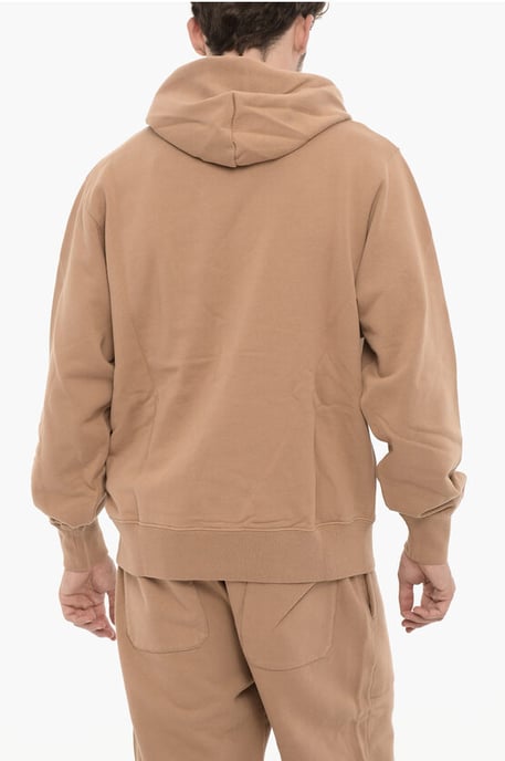 Fleece-Hoodie aus Baumwolle mit zwei Taschen in Braun - Image 2