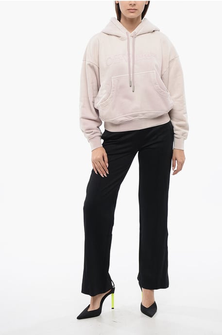 Maxi-Hoodie LAUNDRY mit Logo und aufgesetzter Tasche in Pink - Image 4