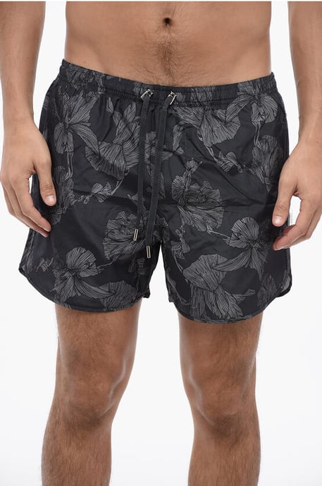 Neil Barrett Badeshorts mit auffälligem Blumenprint - Schwarz - Image 1